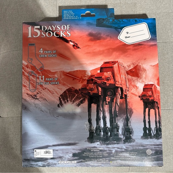 Mens Size 6-12 Star Wars 12 Days of Socks - Picture 2 of 7